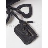 BALENCIAGA BLACK NEO CAGOLE CITY BB-LOGO DENIM SHOULDER BAG  BALENCIAGA  MATCHESFASHION US (39*25*18cm)