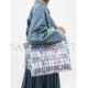 BALENCIAGA PRINT BARBES CHECKED EMBOSSED-LEATHER TOTE BAG  BALENCIAGA  MATCHESFASHION US (38.1*28*14cm)