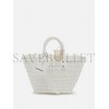 BALENCIAGA WHITE BISTROT XS  BRAIDED PVC TOTE BAG  BALENCIAGA  MATCHESFASHION US (34.4*19*-12cm)