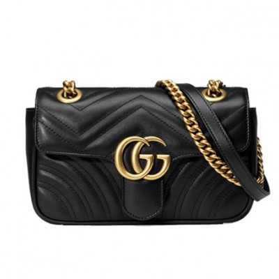 GUCCI MARMONT MATELASSÉ MINI BAG ‎446744 DTDIT 1000 (22*13*6cm）