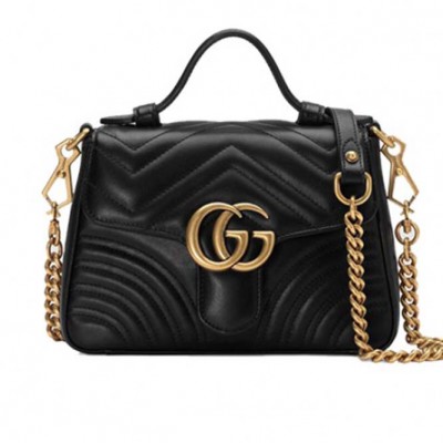 GUCCI MARMONT MINI TOP HANDLE BAG 547260 DTDIT 1000 (21*15.5*8cm)