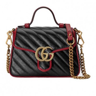 GUCCI MARMONT MINI TOP HANDLE BAG ‎583571 0OLFX 8277 (21*15.5*6cm)