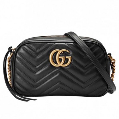 GUCCI MARMONT SMALL MATELASSÉ SHOULDER BAG 447632 DTD1T 1000 (24*13*7cm)