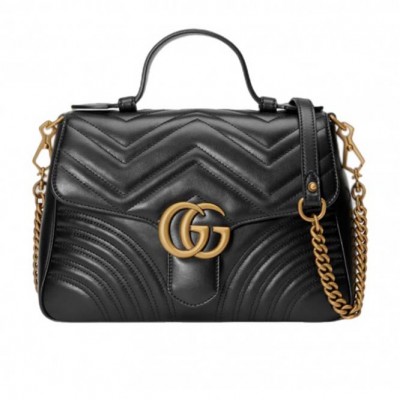 GUCCI MARMONT SMALL TOP HANDLE BAG 498110 DTDIT 1000 (27*19*10.5cm)