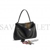 BALENCIAGA WOMEN'S RODEO MEDIUM HANDBAG USED EFFECT WITH ONE CHARM IN BLACK 789772 (35*23*11cm)