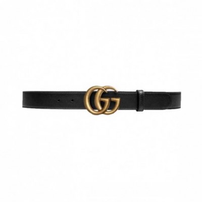 GUCCI LEATHER BELT WITH DOUBLE G BUCKLE ‎414516 AP00T 1000