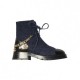 CHANEL LACE-UPS 		WOOL TWEED, CALFSKIN & METAL			NAVY BLUE & BLACK G39393 Y56125 K4839