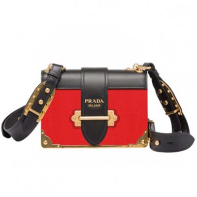  PRADA CAHIER LEATHER SHOULDER BAG 1BD045_2BB0_F0002_V_XCH (14.5cm*7cm*20cm)