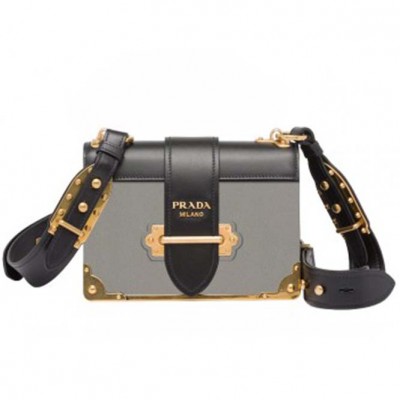 PRADA CAHIER LEATHER SHOULDER BAG 1BD045_2BB0_F0002_V_XCH (14.5cm*7cm*20cm)