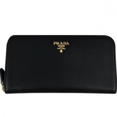 PRADA SAFFIANO LEATHER WALLET-WATERMELON