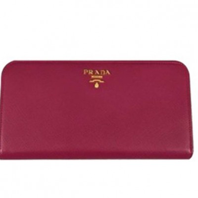 PRADA SAFFIANO LEATHER WALLET-WATERMELON