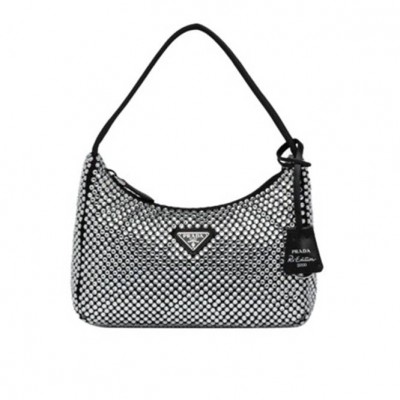 PRADA SATIN MINI-BAG WITH ARTIFICIAL CRYSTALS 1NE515_2AWL_F0T7O (22cm*17cm*6cm)