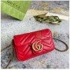 GUCCI MARMONT MATELASSE LEATHER SUPER MINI BAG 476433 DSVRT 6433 (19.5*10.2*5.1cm)