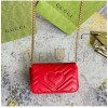 GUCCI MARMONT MATELASSE LEATHER SUPER MINI BAG 476433 DSVRT 6433 (19.5*10.2*5.1cm)