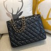 CHANEL CLASSIC FLAP MAXI BLACK CAVIAR LEATHER GOLD HARDWARE (33*22*9cm)