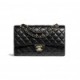 CHANEL CLASSIC FLAP MEDIUM BLACK CAVIAR LEATHER GOLD HARDWARE (25.5*15.5*6.5cm)