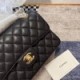 CHANEL CLASSIC FLAP MEDIUM BLACK CAVIAR LEATHER GOLD HARDWARE (25.5*15.5*6.5cm)