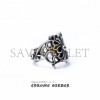 CHROME HEARTS BUTTERFLY FLORAL CROSS RING