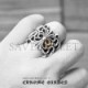 CHROME HEARTS BUTTERFLY FLORAL CROSS RING