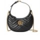 GUCCI GG MARMONT HALF-MOON-SHAPED MINI BAG 699514 DTDHT 1000 (21*11*5cm)