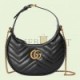 GUCCI GG MARMONT HALF-MOON-SHAPED MINI BAG 699514 DTDHT 1000 (21*11*5cm)