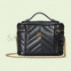 GUCCI GG MARMONT MINI TOP HANDLE BAG ‎699515 DTDHT 1000 (6.3*4.1*5.9cm)