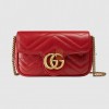 GUCCI GG MARMONT MATELASSÉ LEATHER SUPER MINI BAG 476433 DTDCT 6433 (16.5*10.2*5.1cm)