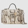 GUCCI GG MARMONT PYTHON MINI TOP HANDLE BAG ‎547260 L4O7N 9535 (8*6*3cm)