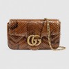 GUCCI GG MARMONT PYTHON SUPER MINI BAG 476433 LU3MT 2535  （16.5*9.5*4.5cm）