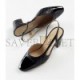 CHANEL SLINGBACKS 		LAMBSKIN & PATENT CALFSKIN			BLACK G39220 Y55956 94305