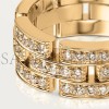 CARTIER MAILLON PANTHÈRE RING, 3 HALF DIAMOND-PAVED ROWS  B4127100