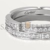 CARTIER MAILLON PANTHÈRE THIN WEDDING BAND, 2 HALF DIAMOND-PAVED ROWS B4098900