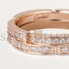 CARTIER MAILLON PANTHÈRE THIN WEDDING BAND, 2 HALF DIAMOND-PAVED ROWS B4098800