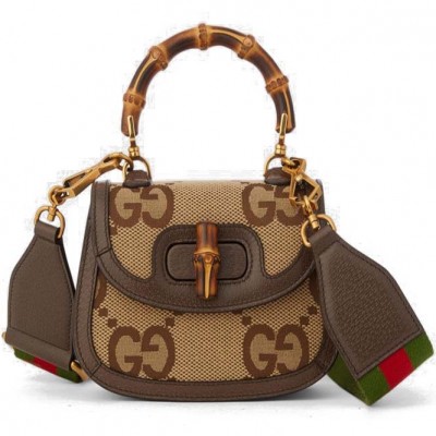 GUCCI BAMBOO 1947 JUMBO GG MINI BAG ‎686864 UQLBT 2570（17*12*7.5cm）