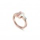 TIFFANY T WIRE RING IN ROSE GOLD WITH DIAMONDS AND MOTHER-OF-PEARL