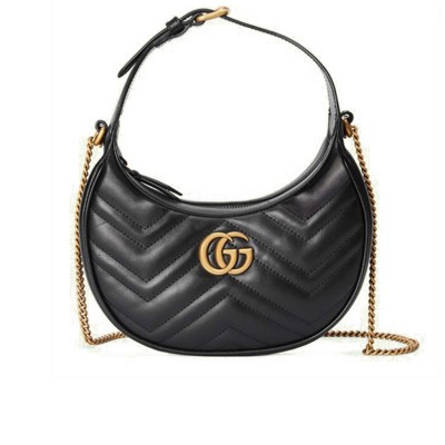 GUCCI GG MARMONT HALF-MOON-SHAPED MINI BAG 699514 DTDHT 1000 (21*11*5cm)