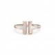 TIFFANY T WIRE RING IN ROSE GOLD WITH MOTHER-OF-PEARL