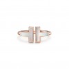 TIFFANY T WIRE RING IN ROSE GOLD WITH MOTHER-OF-PEARL