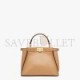 FENDI PEEKABOO MINI - BEIGE LEATHER BAG 8BN244AHJWF1F1L (23*18*11cm)