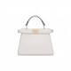 FENDI PEEKABOO ISEEU PETITE - WHITE PADDED NAPPA LEATHER BAG 8BN335ABVEF0QVL (20*15.5*11cm)