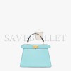 FENDI PEEKABOO ISEEU PETITE - TURQUOISE PADDED NAPPA LEATHER 8BN335ABVEF1JTX (20*15.5*11cm)