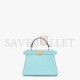 FENDI PEEKABOO ISEEU PETITE - TURQUOISE PADDED NAPPA LEATHER 8BN335ABVEF1JTX (20*15.5*11cm)