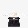 FENDI PEEKABOO ISEEU PETITE - BLACK CROCODILE PATTERN LEATHER 8BN335ALZ0F0KUR (20*15.5*11cm)