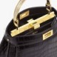 FENDI PEEKABOO ISEEU PETITE - BLACK CROCODILE PATTERN LEATHER 8BN335ALZ0F0KUR (20*15.5*11cm)