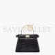 FENDI PEEKABOO ISEEU PETITE - BLACK CROCODILE PATTERN LEATHER 8BN335ALZ0F0KUR (20*15.5*11cm)