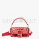 FENDI BAGUETTE - RED SEQUIN AND LEATHER BAG 8BR600AMP0F0V3L (27*15*6cm)