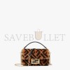 FENDI MINI BAGUETTE - BROWN SHEEPSKIN BAG 8BS017A8HPF180S (19*11.5*4cm)