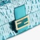 FENDI BAGUETTE - TURQUOISE SEQUIN AND LEATHER BAG 8BR600AMP0F1JTX (27*15*6cm)