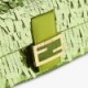 FENDI BAGUETTE - ACID GREEN SEQUIN AND LEATHER BAG 8BR600AMP0F1JCP (27*15*6cm)