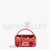 FENDI BAGUETTE MINI - DARK RED SEQUIN AND LEATHER BAG 8BS017AMP0F0V3L (19*11.5*4cm)